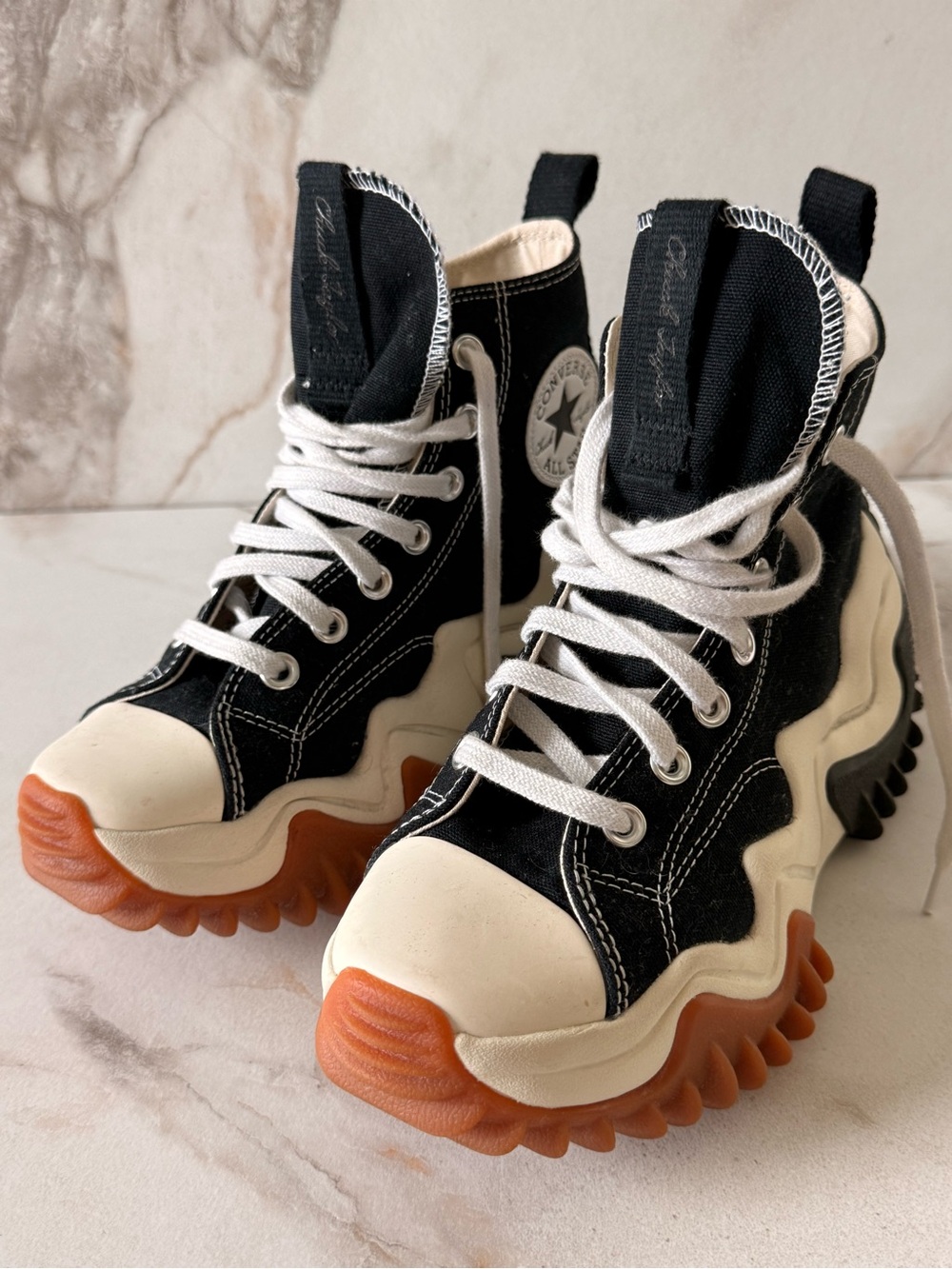 Converse Black and Gum-Trim High-Top Sneakers